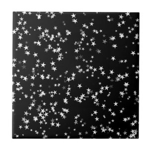 Luxurious Starry Sky Black Star Elegance Astronomy Ceramic Tile