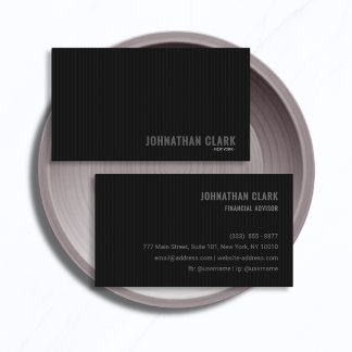 Luxurious Striped All-Black Business Card