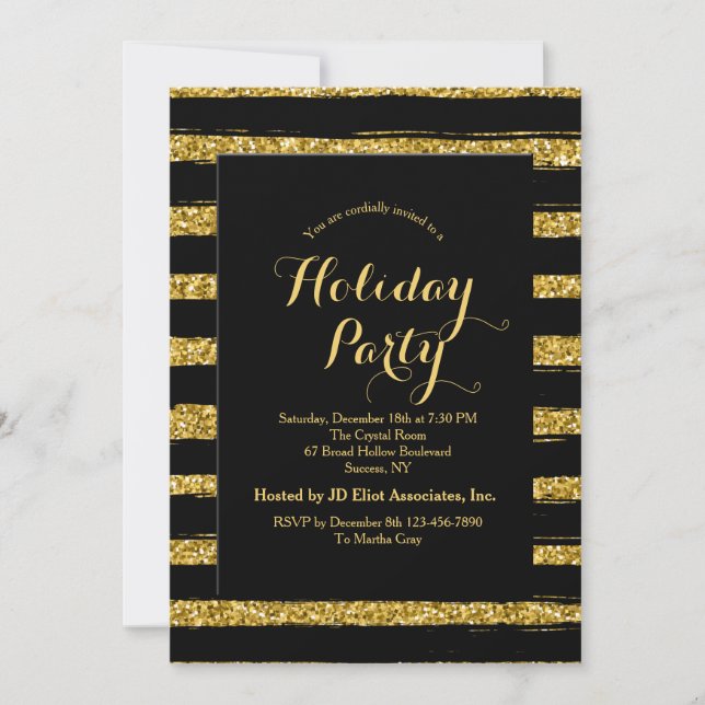 Luxurious Stripes Invitation (Front)