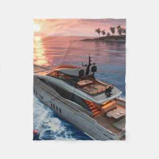 Luxurious Sunset Sail Fleece Blanket
