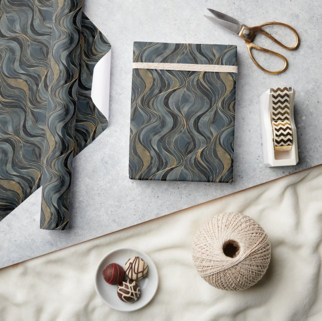 Luxurious Swirl Motif Seamless Pattern Wrapping Paper (Crafts)