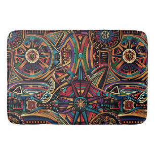 Luxurious Teal "Chronicle of the Ancients" Plush B Bath Mat