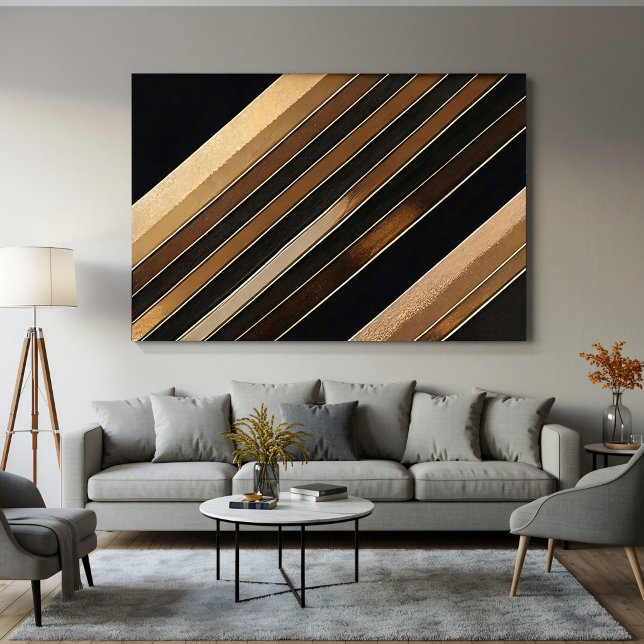 Luxurious Textured Gold and Black Diagonal Stripes Poster (Creator Uploaded)