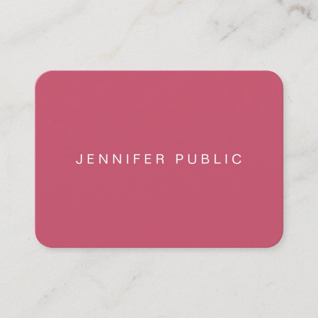 Luxurious Trend Colours Premium Silk Minimalist Business Card (Front)