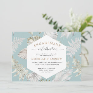 Luxurious Tropical Foliage Engagement Invitation