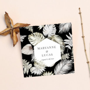 Luxurious Tropical Foliage Monogram Paper Napkins