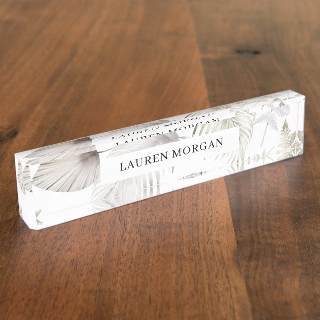luxurious tropical golden foil Desk Nameplate (Side)