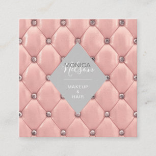 luxurious tufted faux rose gold business card