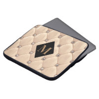 luxurious tufted gold monogram