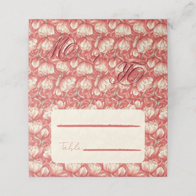 Luxurious Tulip Accent Backyard Wedding Place Card (Outside Unfolded)