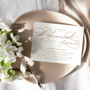 Luxurious Typography Budget Rehearsal Dinner Invitation