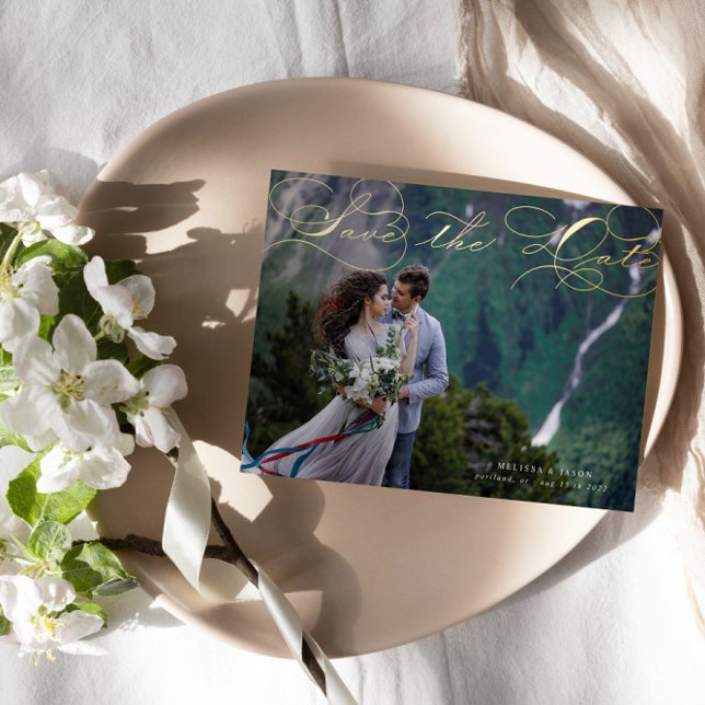 Luxurious Typography Save The Date Foil Invitation (Creator Uploaded)