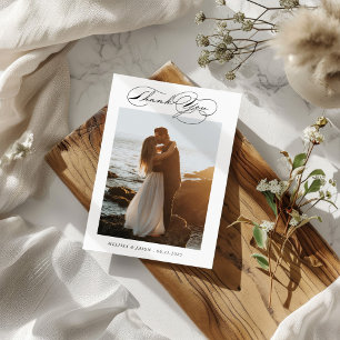 Luxurious Typography Thank You Card Photo wedding 