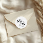 Luxurious Typography Wedding Monogram Classic Round Sticker<br><div class="desc">Our "Luxurious Typography" collection features beautiful custom calligraphy script with ample swirls in faux foil of different colours along with matching double foil border. All your script for the customisation is in elegant serif font. You can choose to mix and match faux foil colours for your complete set and choose...</div>