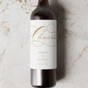 Luxurious Typography Wedding Wine Label