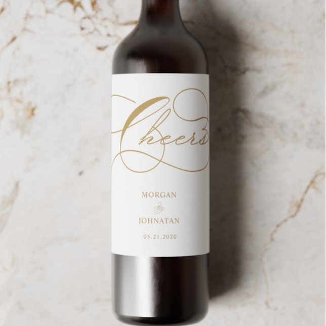 Luxurious Typography Wedding Wine Label (Creator Uploaded)