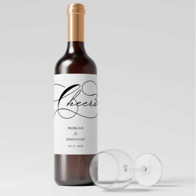 Luxurious Typography Wedding Wine Label (Creator Uploaded)