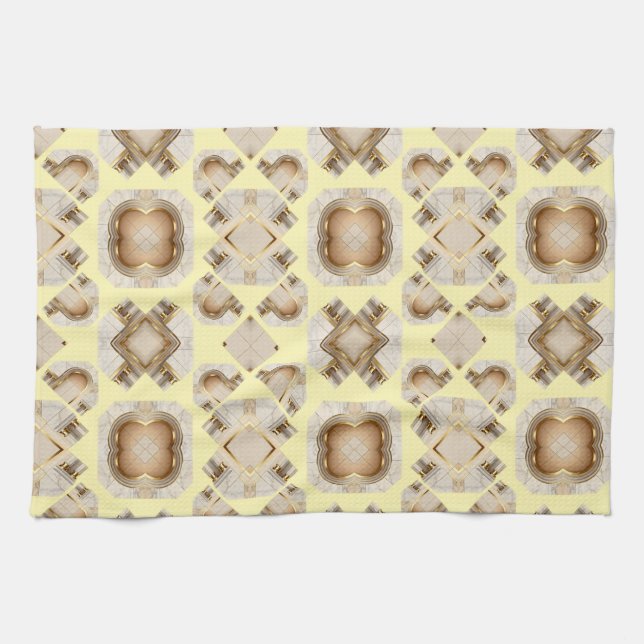 Luxurious vaulted fragments marble and gold tea towel (Horizontal)