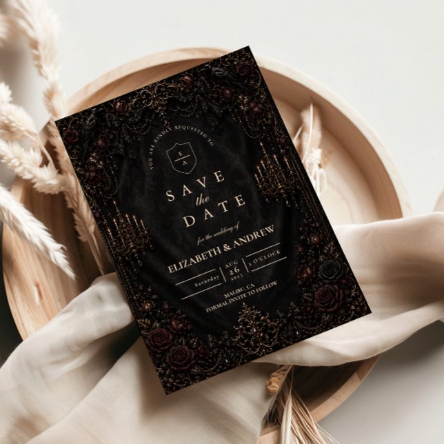 Luxurious Victorian Goth Wedding Save The Date (Creator Uploaded)