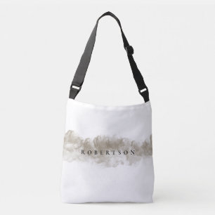 Luxurious Vintage Golden White Add Your Name Crossbody Bag
