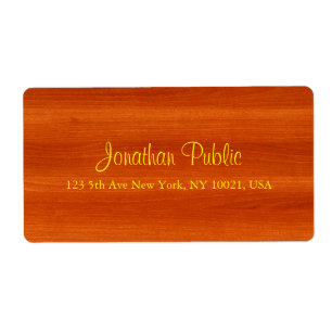 Luxurious Walnut Wood Gold Script Elegant Shipping