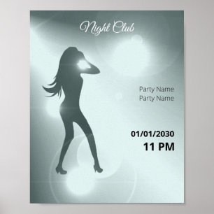 Luxurious Water Brilliant Dancing Girl Silhouette Poster