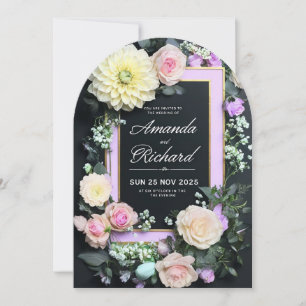 Luxurious Wedding Invitation With Elegant Floral