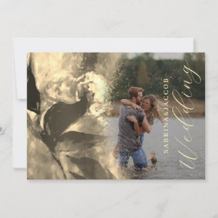 Luxurious Whimisical Rose Abstract Photo Wedding Invitation