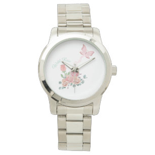 Luxurious Women Watch, Wild Rose and Butterfly Watch