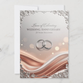 Luxury 25th Wedding Anniversary Card – Elegant Sil