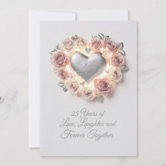 Luxury 25th Wedding Anniversary Card – Romantic 