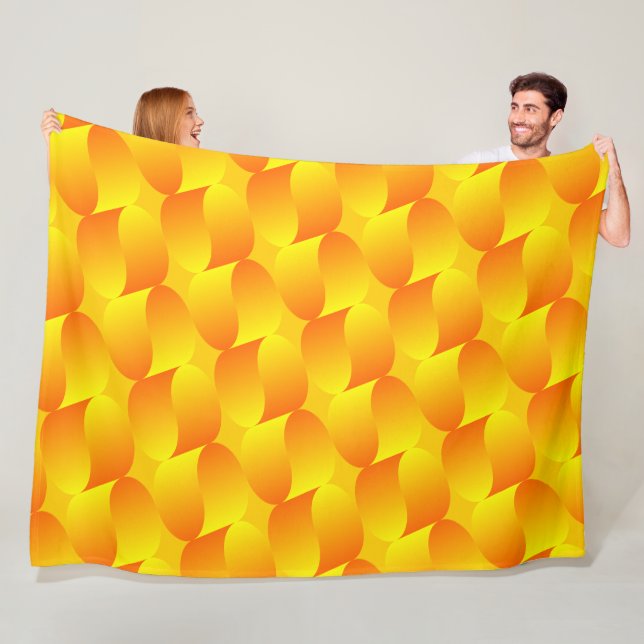Luxury 3D Gold Scale Pattern Optical Illusion Fleece Blanket (In Situ)