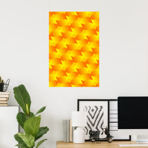 Luxury 3D Gold Scale Pattern Optical Illusion Poster