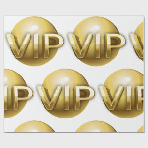 Luxury 3D Gold VIP Emblem Wrapping Paper