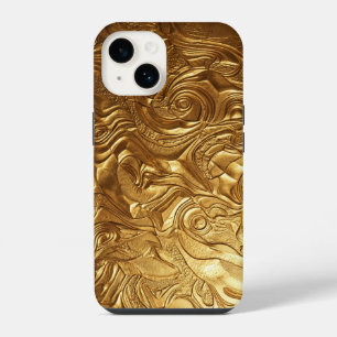 Luxury 3D Metallic Liquid Gold Texture iPhone Case