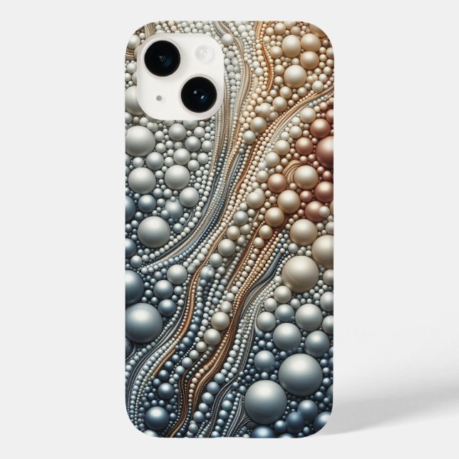 Luxury 3D Pearl Stream Gradient and Iridescent Bea Case-Mate iPhone Case (Back)