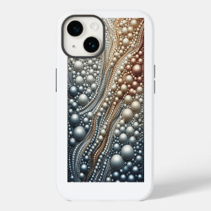 Luxury 3D Pearl Stream Gradient and Iridescent Bea iPhone 14 Case
