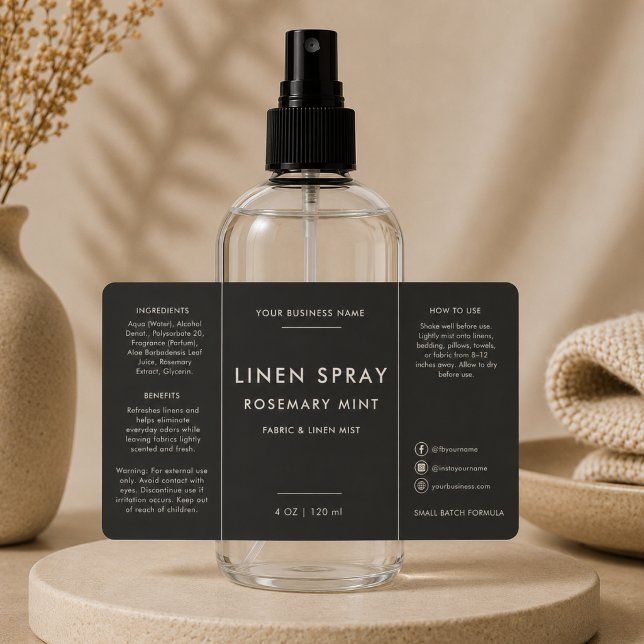 Luxury 4oz Linen Spray Bottle Label (Creator Uploaded)