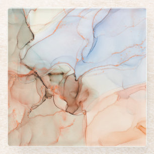 Luxury Abstract: Alcohol Ink Art Glass Coaster