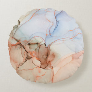 Luxury Abstract: Alcohol Ink Art Round Cushion