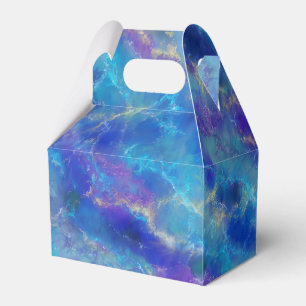 Luxury Abstract Blue Marble Pattern Favour Box