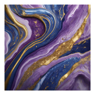 Luxury Abstract Canvas Wall Art Purple, Blue &