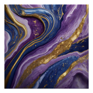 Luxury Abstract Canvas Wall Art   Purple, Blue & 