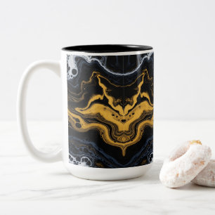 Luxury Abstract Coffee Mugs – Black, Gold & White