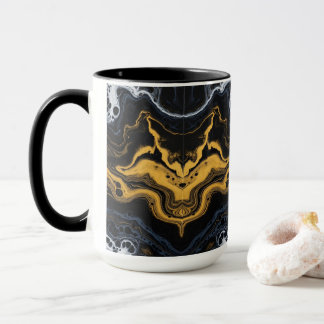 Luxury Abstract Coffee Mugs – Black, Gold & White
