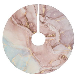 Luxury Abstract Fluid Alcohol Ink Brushed Polyester Tree Skirt