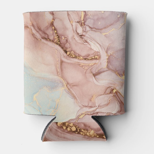Luxury Abstract Fluid Alcohol Ink Can Cooler (Front)