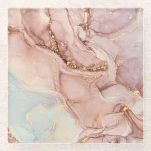 Luxury Abstract Fluid Alcohol Ink Glass Coaster