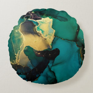 Luxury abstract fluid art painting background alco round cushion