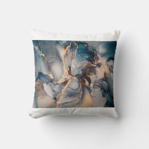 Luxury abstract fluid art painting in alcohol ink cushion